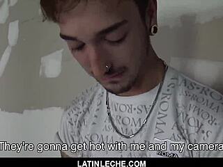 Tattooed stud bangs a sexy Latino boy outdoors