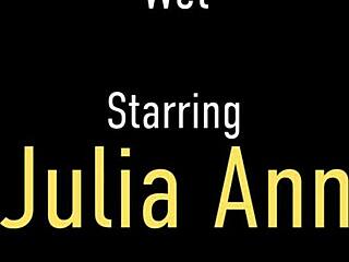 busty milf julia ann gets all wet and wild finger fucking in soaked lingerie