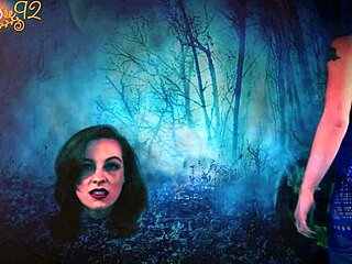 giving head to a demon in sexy black stockings