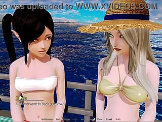 In harem hotel game, who will you choose for your anime hentai threesome?