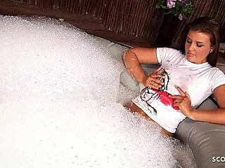 Wet clothed cfnm sex with cute braces teen 18+ Elle Brook and stranger.