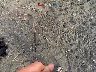 why is this brunette masturbating under the bridge in usa?