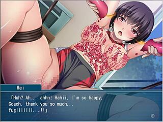 Cosplay Girl Trains In Bound Costumes