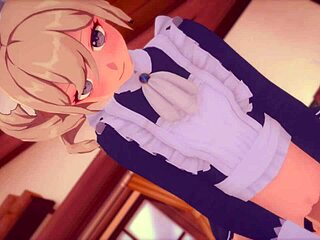 In Genshin Impact, Jean joins the maids for a threesome