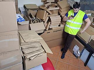 Sexy Latina Goddess Boss Catches Employee on Phone. Pierced Nipples Teen Faces Warehouse Heat.