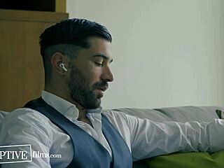 Boss jerks off as assistants fuck wildly