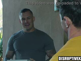 hey, watch buff gay fill neighbor’s donut with cum! 🍩