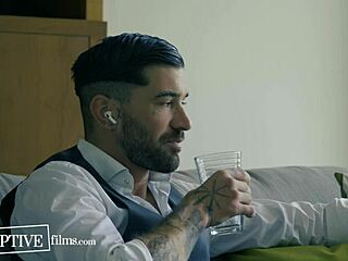 Boss jerks off as assistants fuck wildly