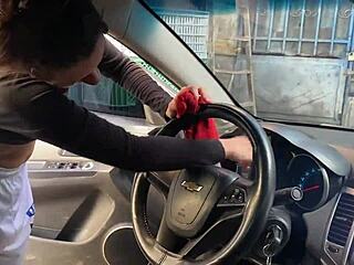 I take my car to wash and end up bangin’ the lady, cummin’ on her face!