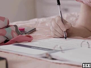 Teen Blake Blossom Ditches Studying For Lesbian Sex With Gabbie Carter