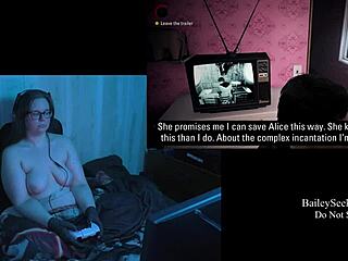 Naked Brunette BBW Plays Alan Wake