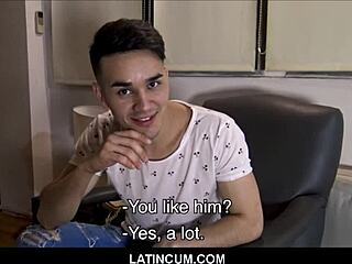 Spanish latino guy paid to bang gay twink