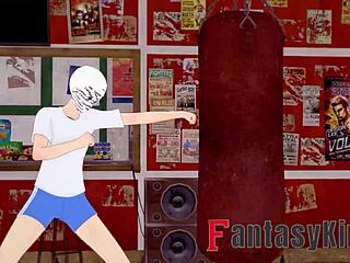 eris interacts with me at the gym in this fantasy anime movie