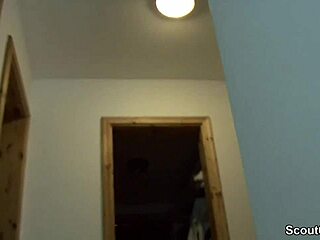 German Hot Teen 18+ in Stockings Delivers Intense Blowjob in Bathtub