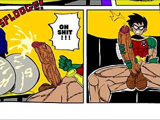 Teen Titans dostávají úlevu od velkých čuráků v hentai epizodě od Doompypomp