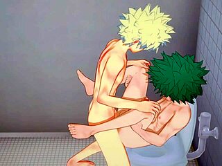 midoriya gets fucked by bakugou in my hero academia yaoi.