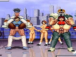 hentai mugen characters tease in steamy showcase.