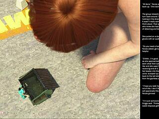 In the big apple, a small 18+ character makes a gesture in episode 20 of 3d cartoon sex