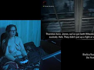 Naked Brunette BBW Plays Alan Wake