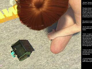 In the big apple, a small 18+ character makes a gesture in episode 20 of 3d cartoon sex