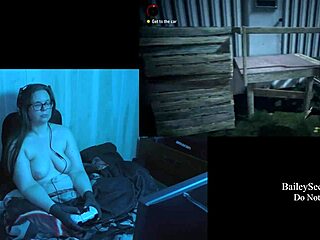 Naked Brunette BBW Plays Alan Wake