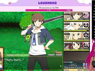 Vtuber plays dating game with cute anime character