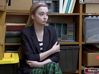 i caught this shoplifter and banged her shaved pussy hard with my monster cock