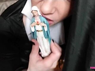 Hey, check Adalynnx as a nun stuffed with anal action!