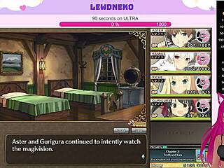 Vtuber plays dating game with cute anime character