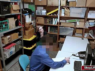 i caught this shoplifter and banged her shaved pussy hard with my monster cock