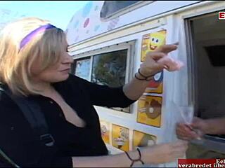 Blonde Student with Tiny Tits Gets Picked Up for Car Fucking