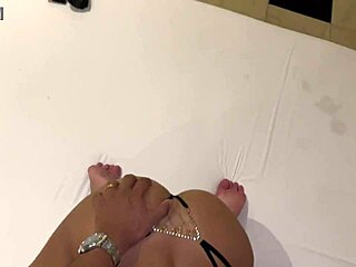 Pov of handcuffed novice getting pounded with force