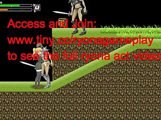 cute blonde navigates army battle in new hentai game