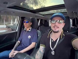 The young guy gives his ass to the favela uber driver for fun