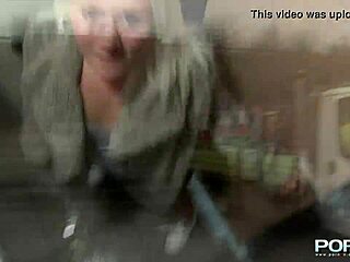 PornXN Mature Blonde Flashes Tits and Pees in Public Street Show