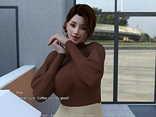 Cute 3D hentai babe gets handjob behind counter