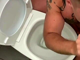 toilet gay blowjob compilation in public