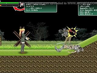 Słodka blondynka walczy w armii w nowej grze hentai