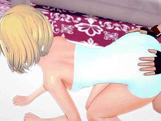 Gwen Stacy hentai squeezing cock between legs!