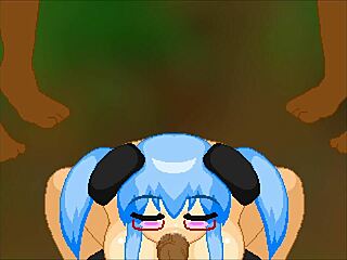 pixel town sideshow binds girl for blowjob