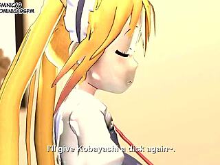 Maid Dragon Tohru in 3D Cartoon Anime
