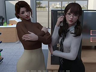 Cute 3D hentai babe gets handjob behind counter