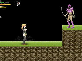 cute blonde navigates army battle in new hentai game