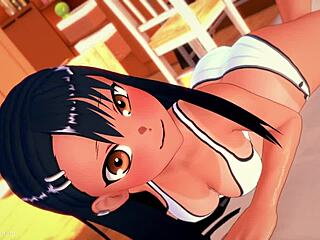 hayase nagatoro in her bikini having fun in bed, uncensored hentai version with cowgirl riding