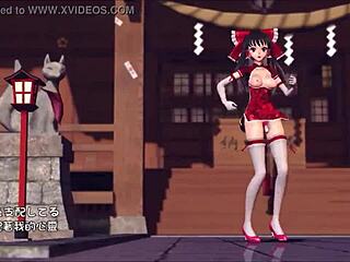 Reim Touhou PinkCat in Wild 3D Anime Hentai Action with Intense Scenes