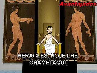 Brazilian cartoon gods with huge cocks engage in gay sex.