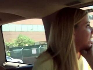 two girls give blowjob in group scene