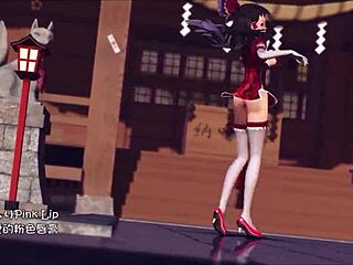 Reim Touhou PinkCat in Wild 3D Anime Hentai Action with Intense Scenes