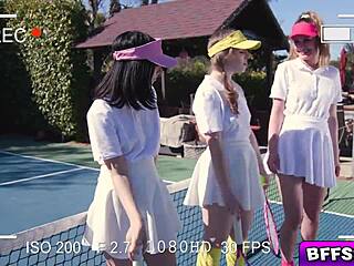 Besties Getting A Tennis Lesson From A Stud They All Want To Fuck And The Claws Come Out Right Away