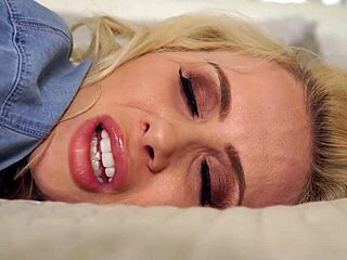 kaitlyn laken, blonde milf, teases with big tits in glamour shoot